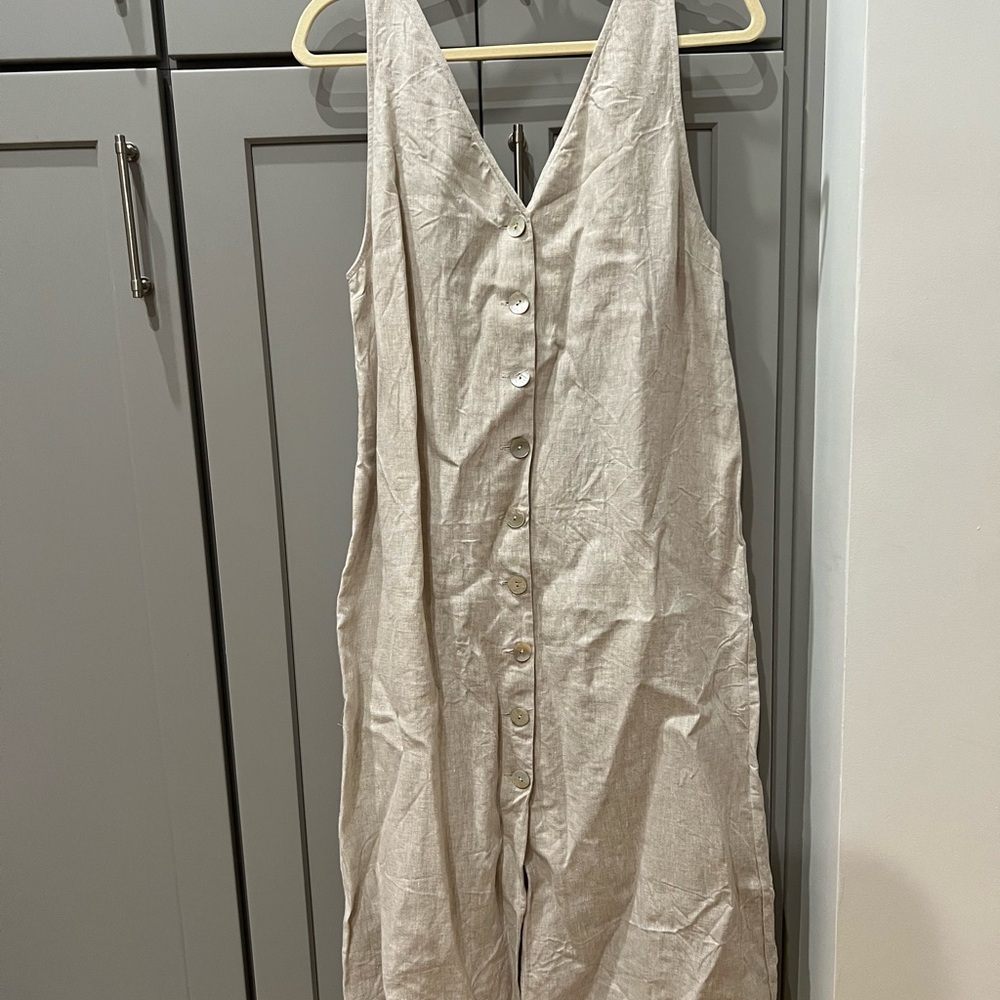 Reformation Beige Button-Down Dress